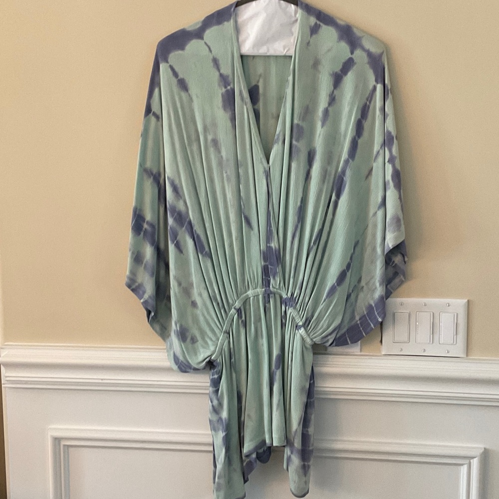 Mustard Seed Green and Purple Tie-Dye Kimono